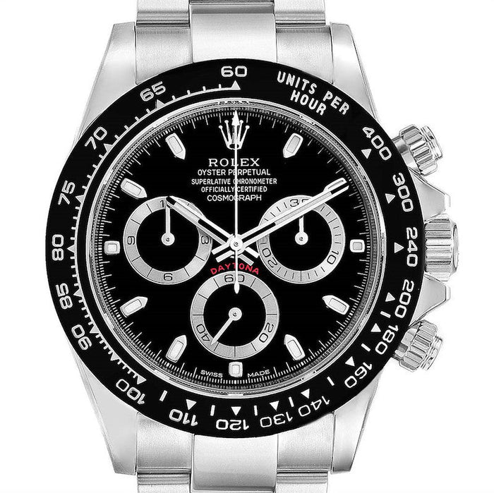 Rolex Cosmograph Daytona Steel Black Dial Watch For Men 40mm