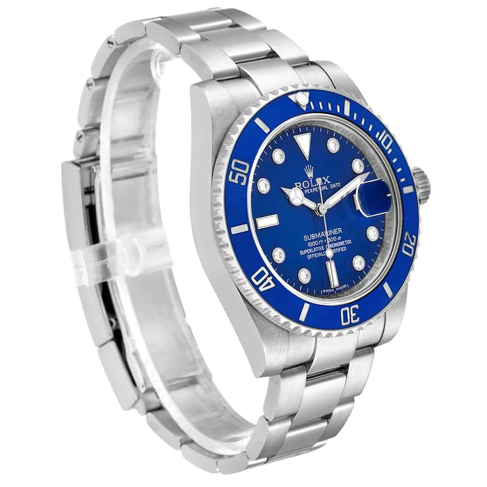 Rolex Submariner 40, Date 40mm White Gold Blue Dial (Smurf) 116619LB Box & Papers 2015