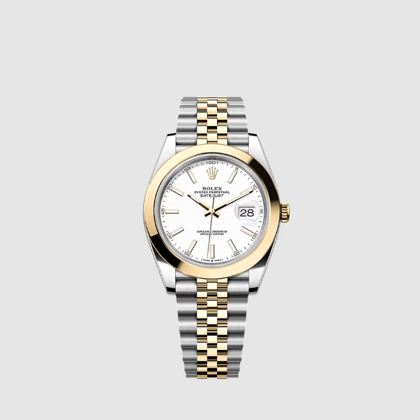 Rolex Datejust 41 White Dial Steel and Yellow Gold Jubilee Bracelet Men's Watch