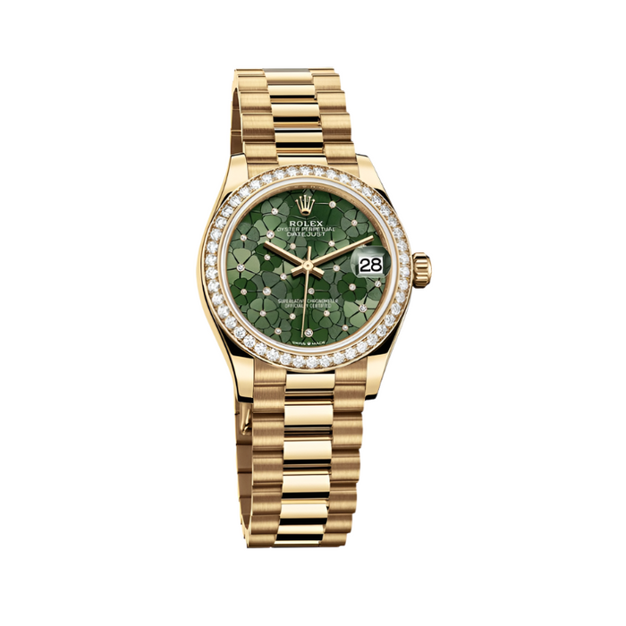 Rolex Datejust Oyster Diamonds and Yellow Gold  Green Dial