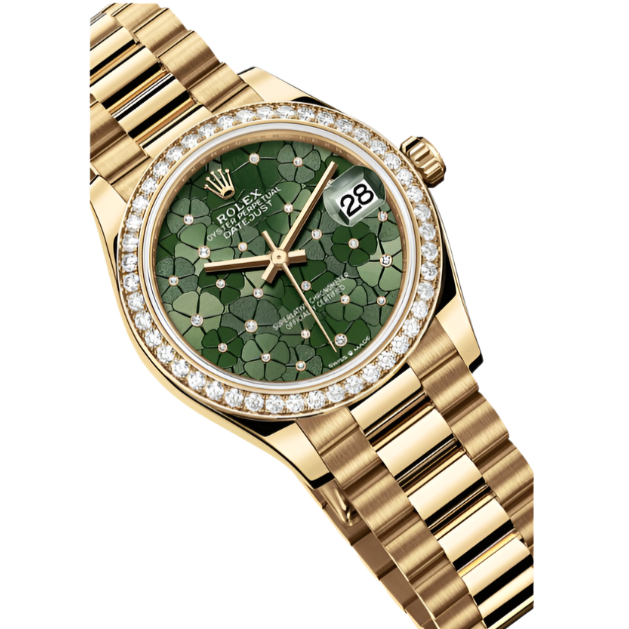 Rolex Datejust Oyster Diamonds and Yellow Gold  Green Dial