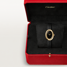 Cartier Baignoire Watch Small Model, Quartz Movement, Yellow Gold, Leather