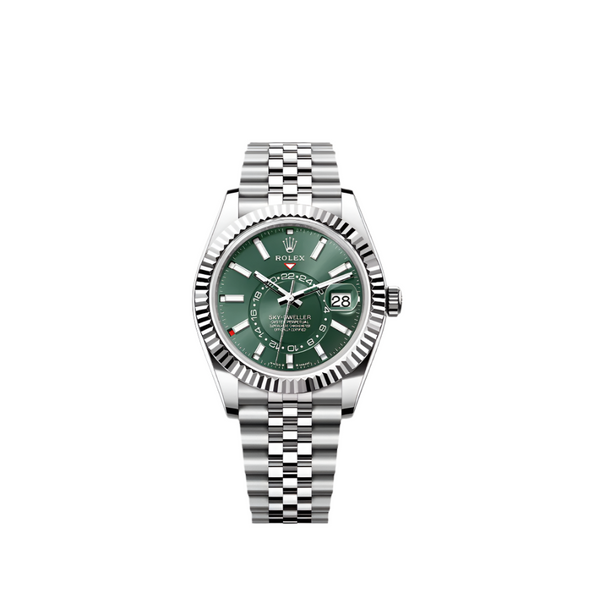 Rolex Sky-Dweller Stainless Steel On Oyster With Green Dial 40mm