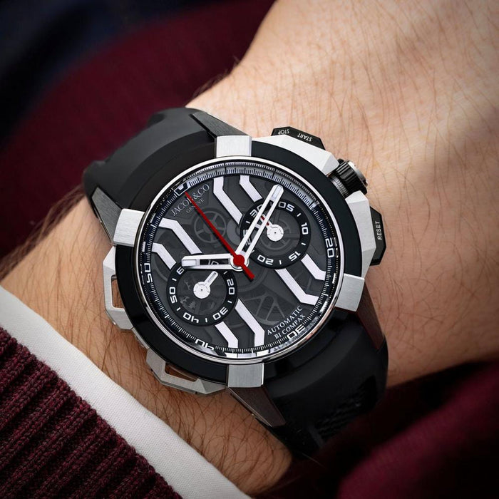 Jacob & Co. Epic X Chrono 44mm Black Ceramic Titanium Chronograph Automatic Watch