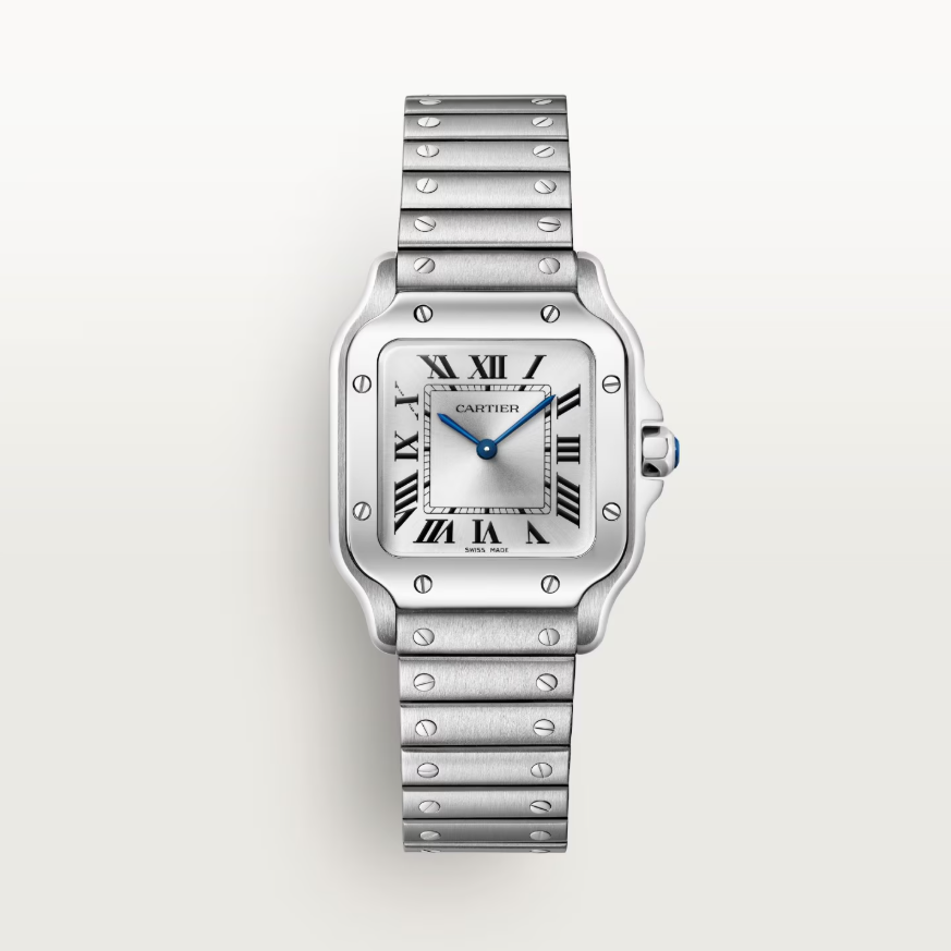 Cartier Santos De Cartier Watch, Small Model, Quartz Movement. Steel Case