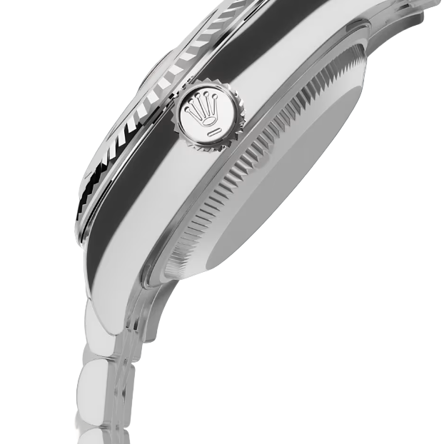 Rolex Datejust Steel White Gold Diamond Black Dial Ladies Watch