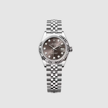 Rolex Datejust Steel White Gold Diamond Black Dial Ladies Watch