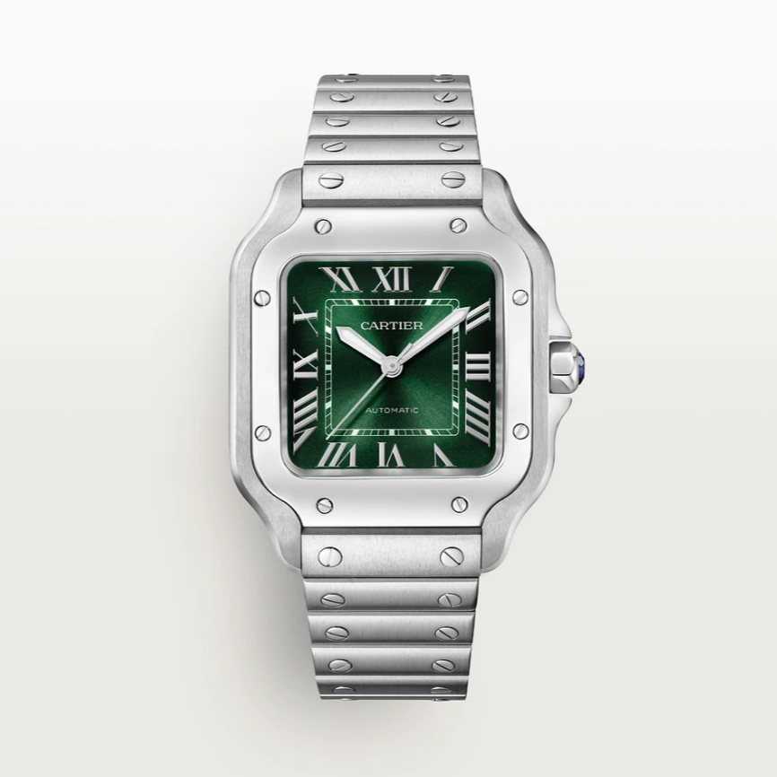 Cartier Santos De Silver Green Dial 41mm