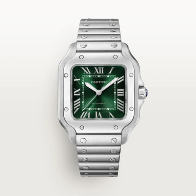 Cartier Santos De Silver Green Dial 41mm