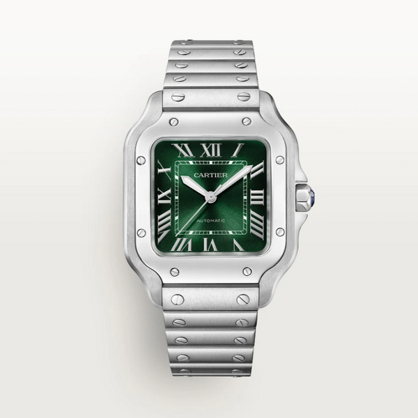 Cartier Santos De Silver Green Dial 41mm