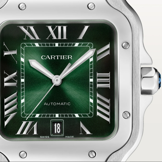 Cartier Santos De Silver Green Dial 41mm