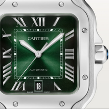 Cartier Santos De Silver Green Dial 41mm