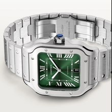 Cartier Santos De Silver Green Dial 41mm