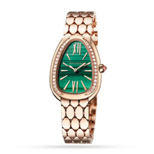 Bvlgari Serpenti Seduttori Diamonds Green Dial Rose Gold Steel Strap Watch For Women - BEAUTY BAR