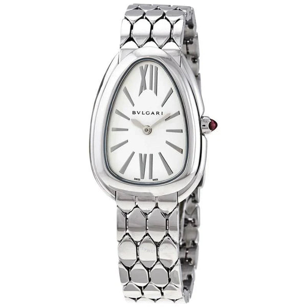 Bvlgari Serpenti Seduttori Quartz White Dial Silver Stainless Steel Bracelet Women's Watch - BEAUTY BAR