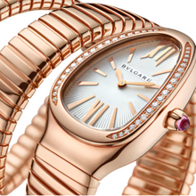 Bvlgari Serpenti Tubogas Snake Watch Rose Gold Strap With White Dial