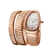 Bvlgari Serpenti Tubogas Snake Watch Rose Gold Strap With White Dial