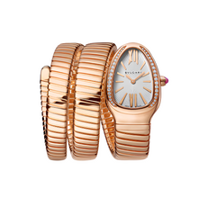 Bvlgari Serpenti Tubogas Snake Watch Rose Gold Strap With White Dial