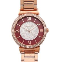 Michael Kors Caitlin Quartz Red Crystal-Set Dial Rose Gold-Plated Ladies Watch - BEAUTY BAR