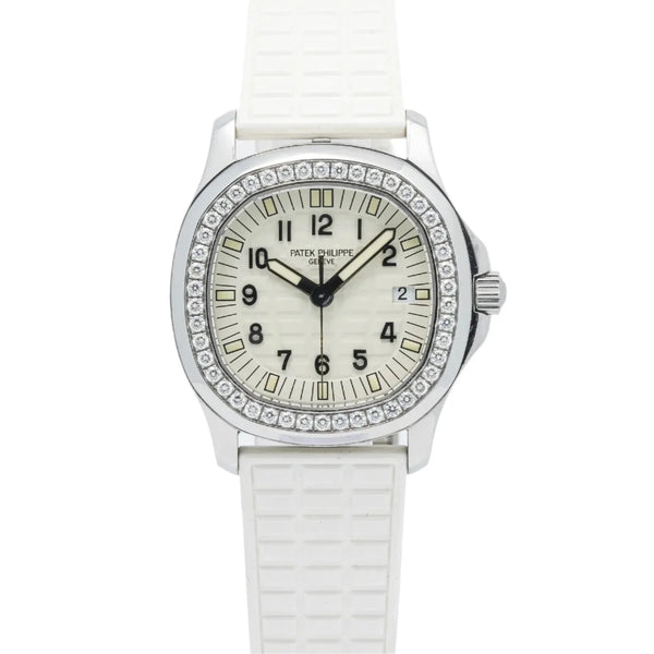 Patek Philippe Aqua note Luce bezel diamond 4961a - 001 Ladies SS / Rubber Watch - BEAUTY BAR