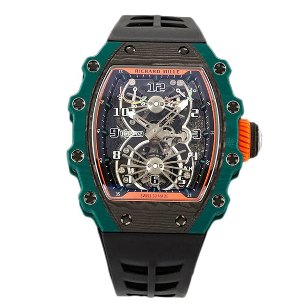 Richard Mille Tourbillon Aerodyne On Black Rubber Strap - BEAUTY BAR