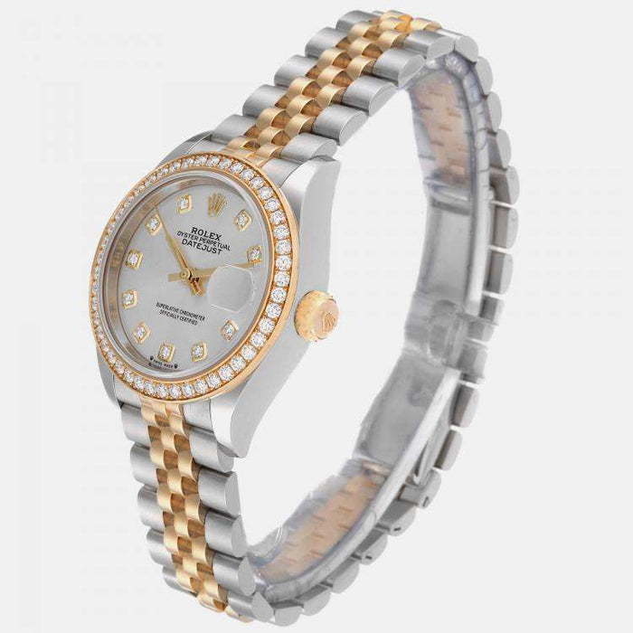 Rolex Datejust 28, Steel Yellow Gold Diamond Ladies Watch 279383