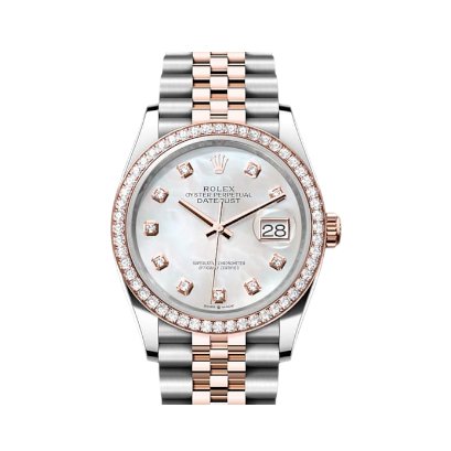 Rolex Datejust 28 mm, Oystersteel, Everose Rose Gold And Diamonds