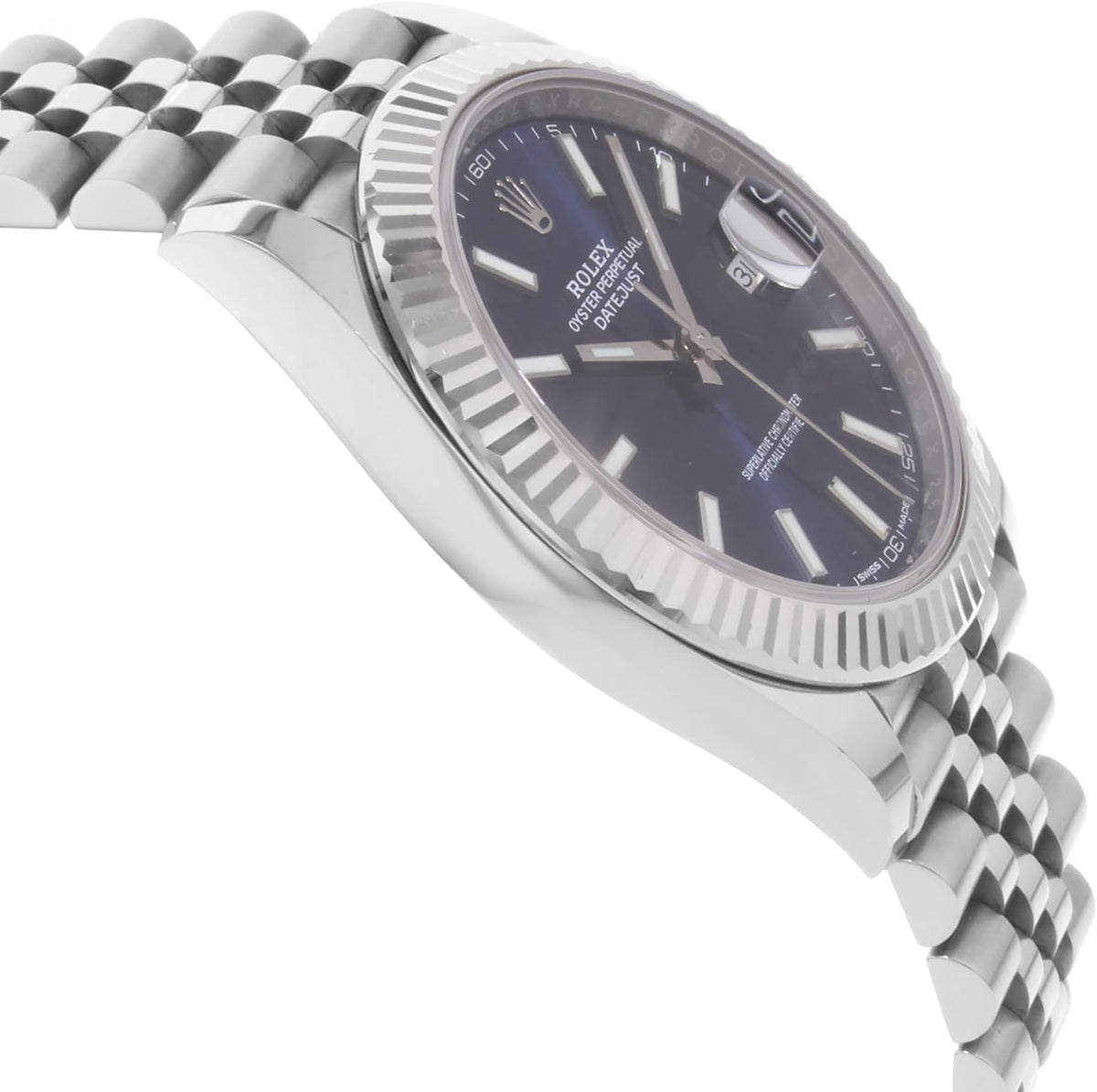 Rolex Datejust 41mm Blue Dial Baton Index Luxury Men's Wristwatch