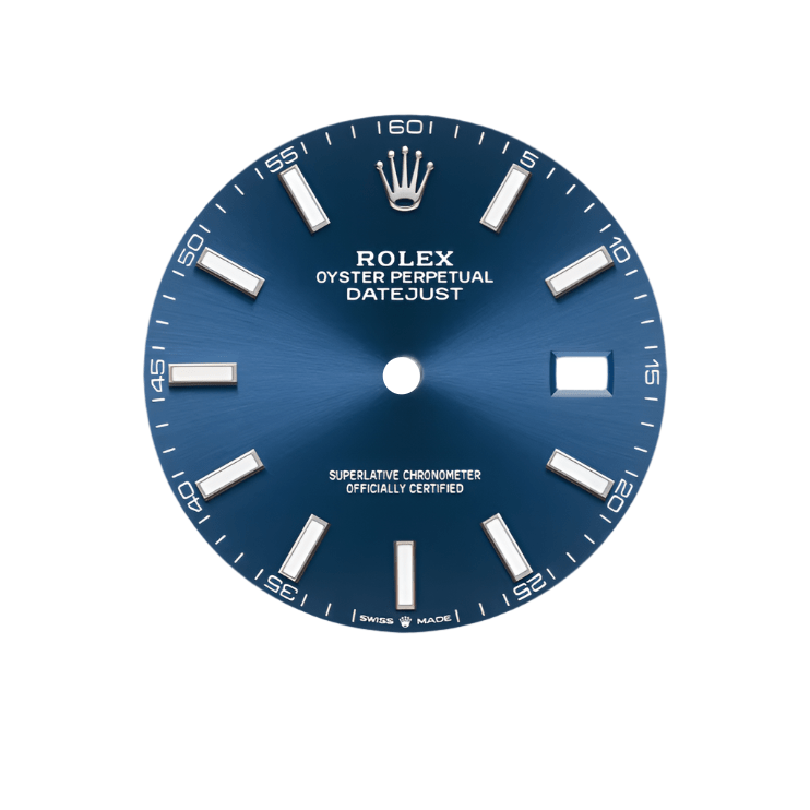 Rolex Datejust 41mm Blue Dial Baton Index Luxury Men's Wristwatch