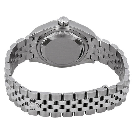 Rolex Datejust Steel White Gold Diamond Black Dial Ladies Watch