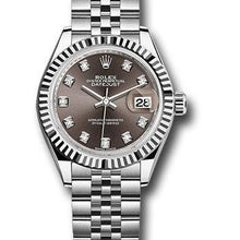 Rolex Datejust Steel White Gold Diamond Black Dial Ladies Watch