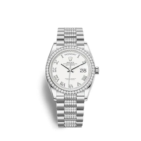 Rolex Day - Date 36 White Gold Ref# 128349RBR - 0026 - BEAUTY BAR