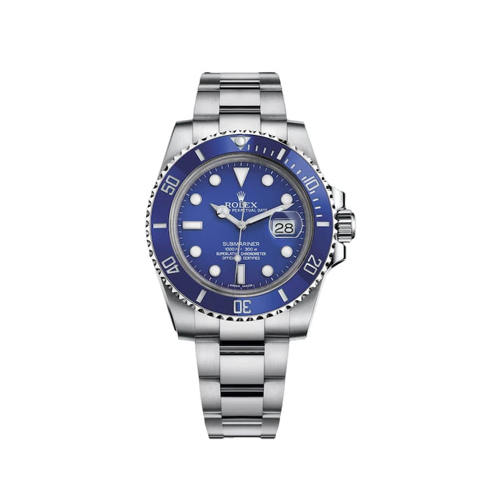 Rolex Submariner 40, Date 40mm White Gold Blue Dial (Smurf) 116619LB Box & Papers 2015