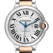 Cartier Silver Rose Gold Stainless Steel Blue Women's Wristwatch 36 mm