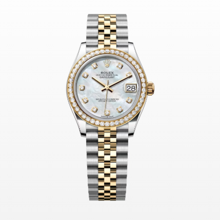 Rolex Datejust 28mm Steel Yellow Gold Diamond Watch