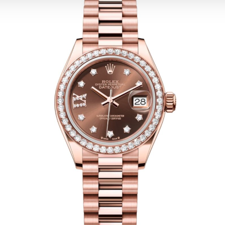 Rolex Lady-Datejust Oyster, Everose Gold and Diamonds